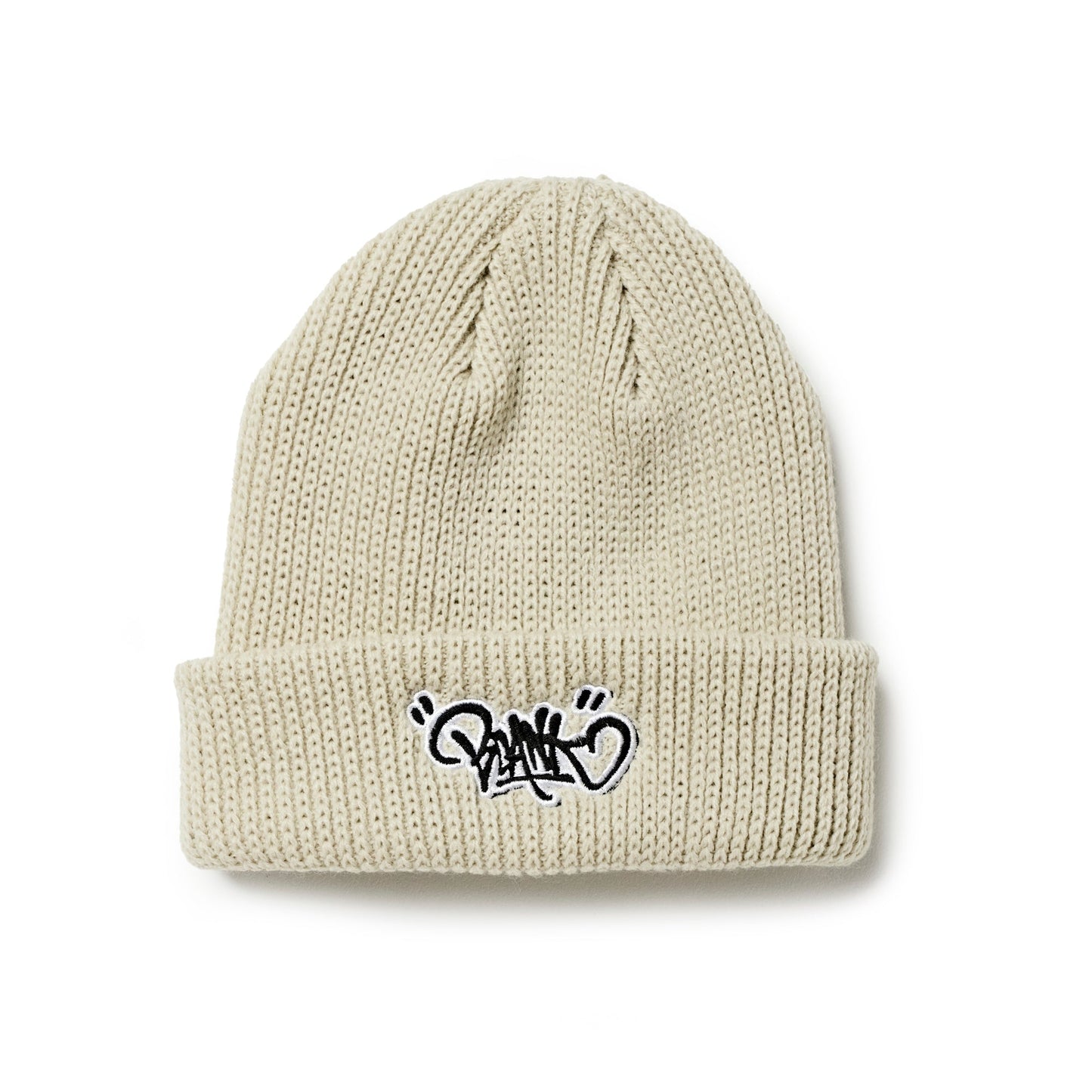 UPLIFT TAG CABLE KNIT BEANIE - BONE