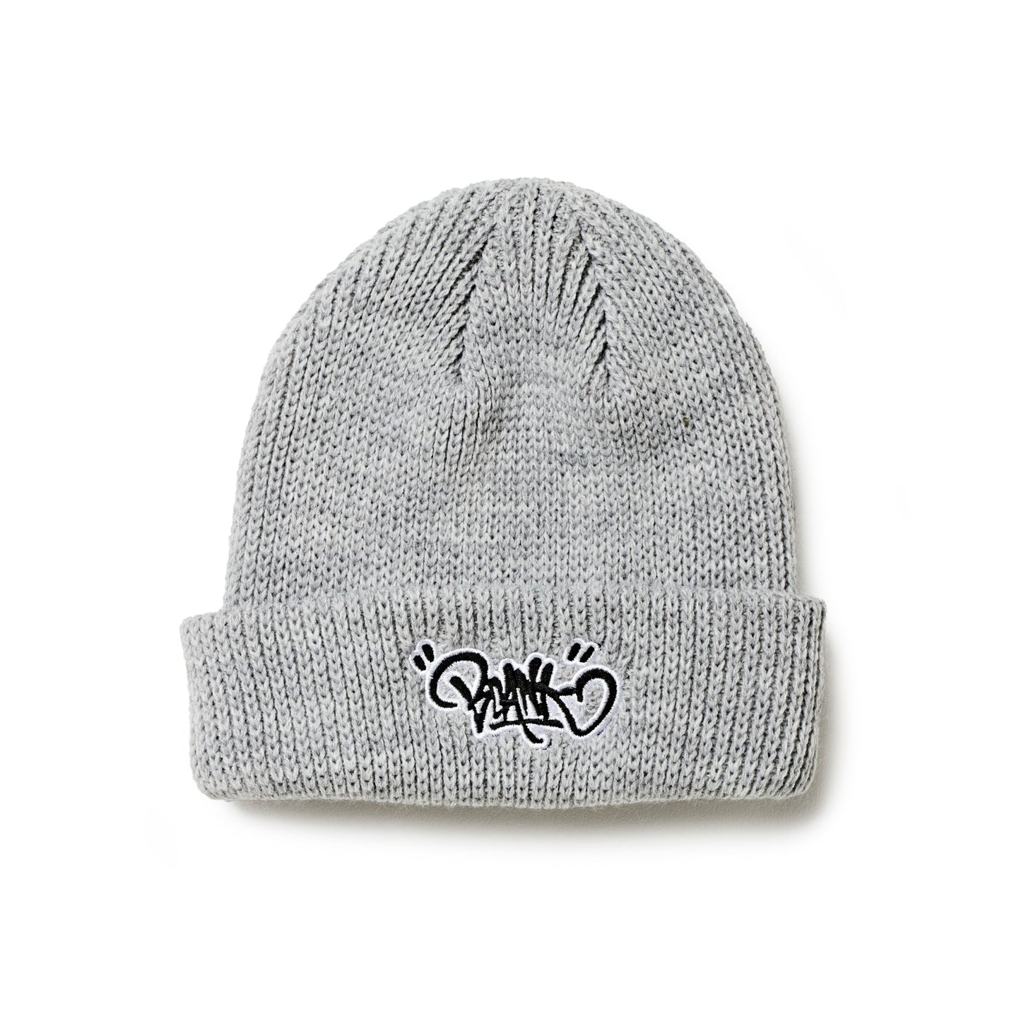 UPLIFT TAG CABLE KNIT BEANIE - HEATHER GREY