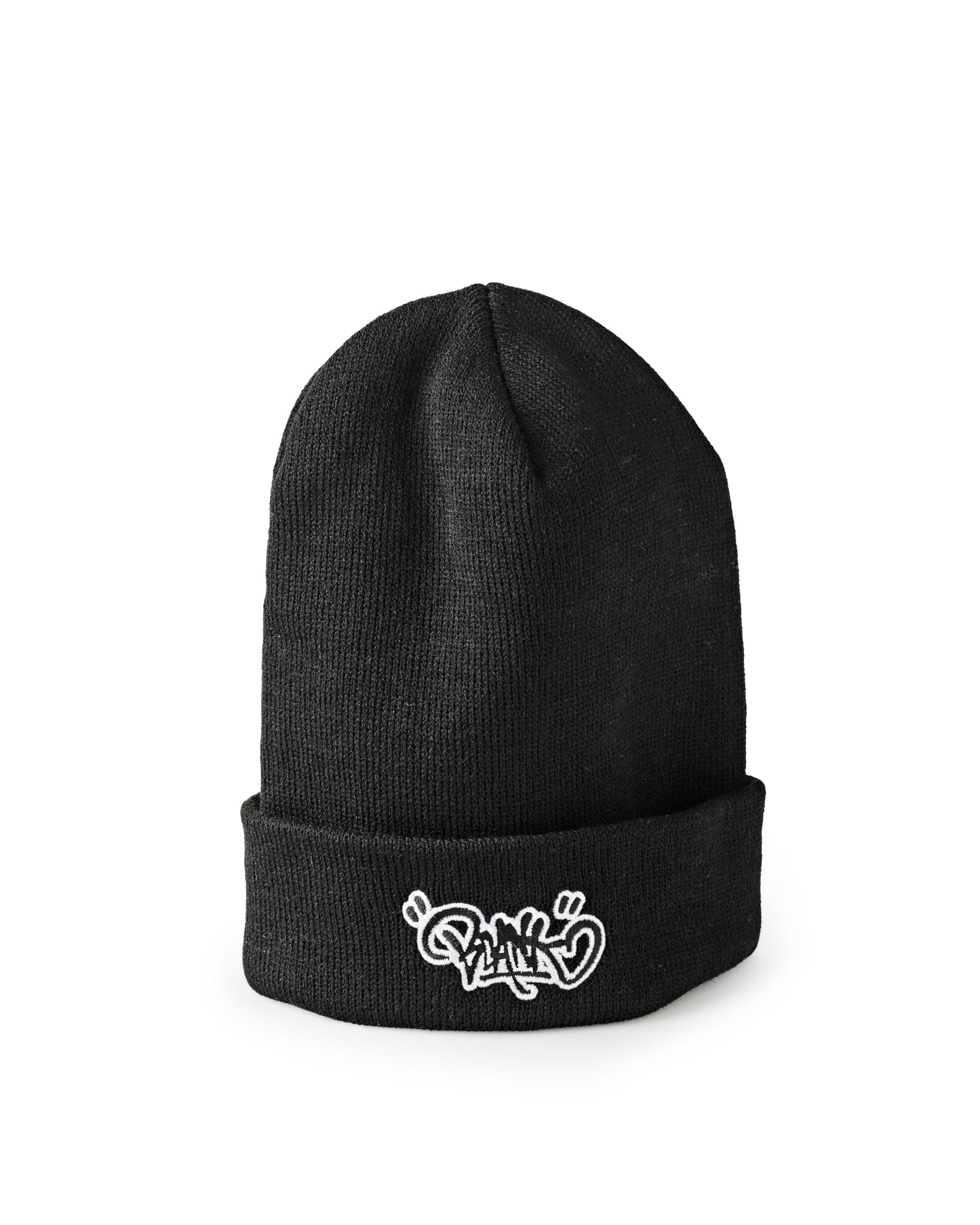 UPLIFT TAG ROLLER KNIT BEANIE - BLACK