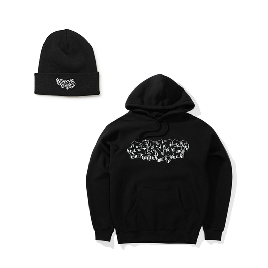 ULCER HOOD X BEANIE - BLACK